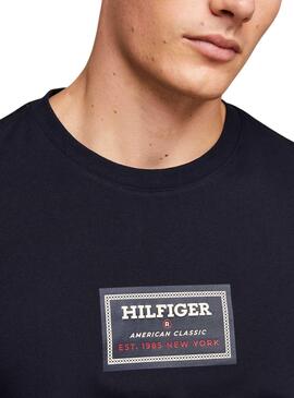 T-Shirt Tommy Hilfiger Label HD Navy Herren