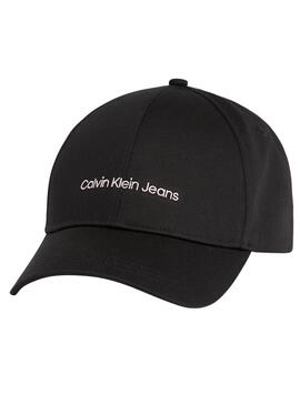 Schwarze Calvin Klein Institutional-Mütze für Damen.