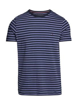 T-Shirt Tommy Hilfiger Stretch Slim Streifen Blau