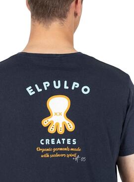T-Shirt Der Octopus Bedruckte Blue Message Man