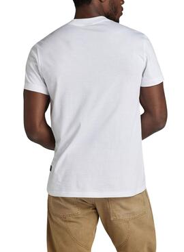 Das T-Shirt G-Star Distressed in Weiß für Herren.