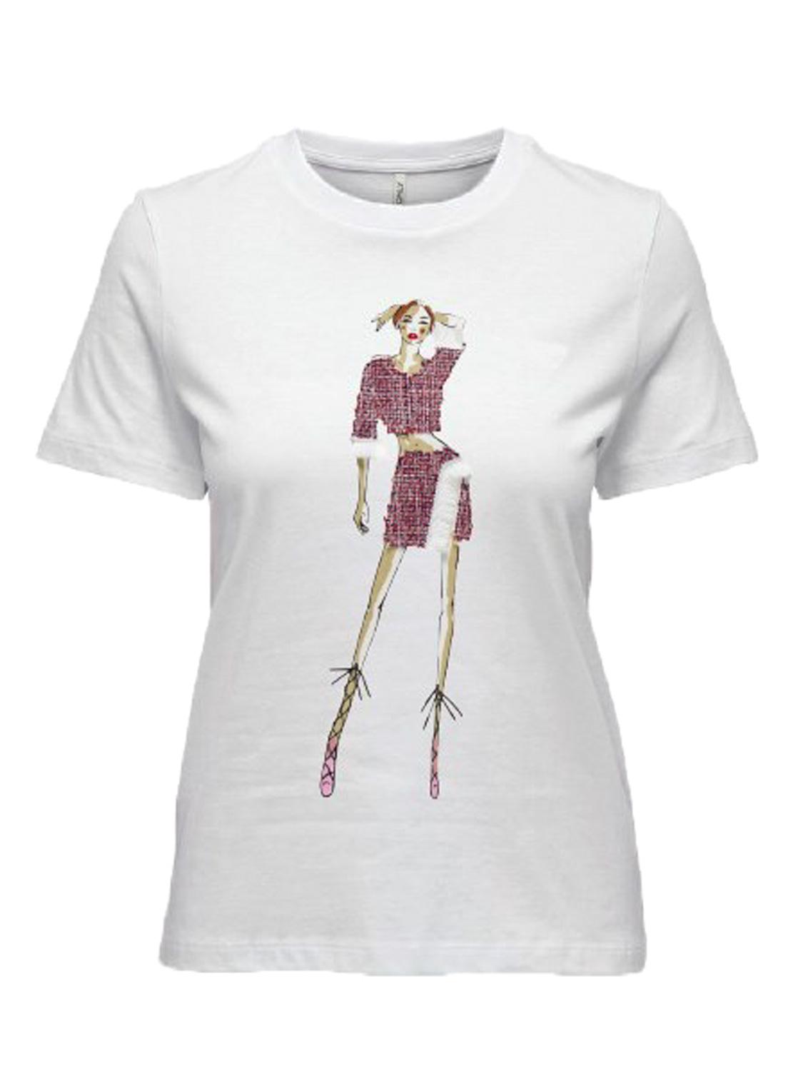 T-Shirt Only Molly Weiß für Damen 