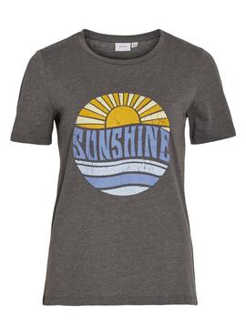 T-Shirt Vila Sunshine Grau für Damen