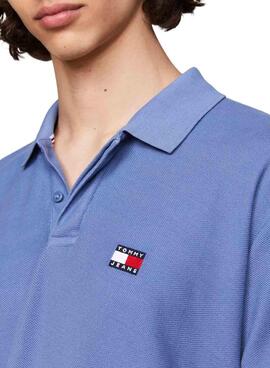 Polo Tommy Jeans Reg Badge Blau für Herren
