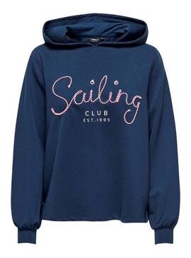 Sweatshirt Only Trust Sailor Hood Marine für Damen