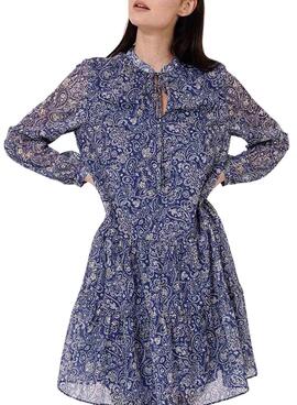 Kleid Naf Naf Pasley mit blauer Schleife für Frauen