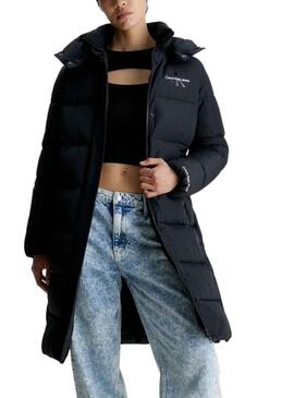 Jacke Calvin Klein Feders Kapuze Schwarz Damen