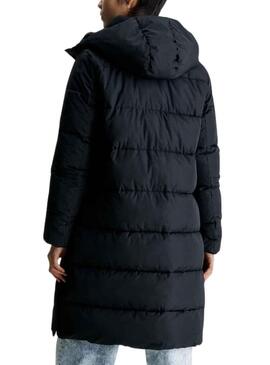 Jacke Calvin Klein Feders Kapuze Schwarz Damen