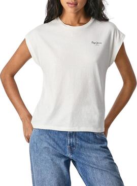 T-Shirt Pepe Jeans Bloom Weiss für Damen