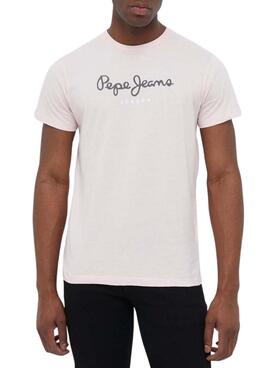 T-Shirt Pepe Jeans Eggo Rosa für Herren