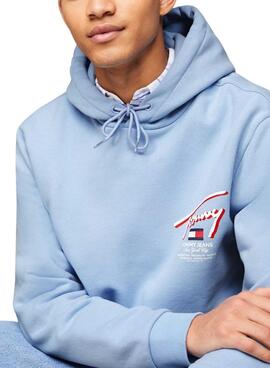 Sweatshirt Tommy Jeans 3D Street Hoodie Blau für Herren.