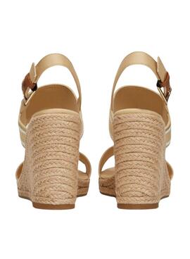 Sandalen Tommy Hilfiger Webbing High Wedge Beige Damen