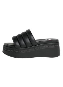 Sandalen Tommy Jeans Wedge Schwarz für Damen