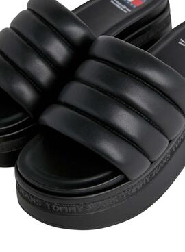 Sandalen Tommy Jeans Wedge Schwarz für Damen