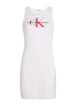 Kleid Calvin Klein Archivmonolog Weiß für Damen