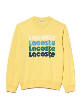 Pullover Lacoste Logo Retro Gelb für Herren