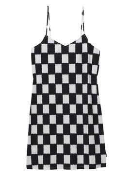 Kleid Vans Venton Checker Weiß und Schwarz für Damen