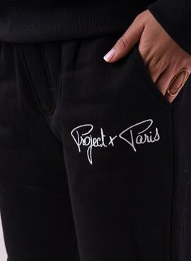 Jogger Hose Project x Paris Bestickung Schwarz