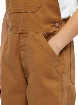 Latzhose Dickies Duck Rib Rinsed Brown Für Mädchen