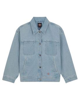 Jacke Dickies Herndon Jacket Denim Blau für Frauen.