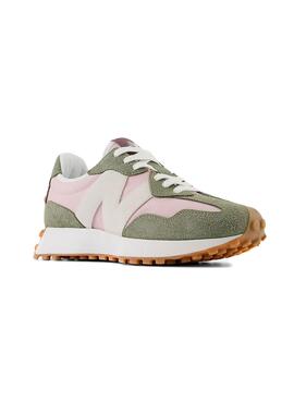 Turnschuhe New Balance 327 Grün Rosa für Damen