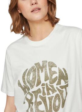 T-Shirt Vila Sybil Revolt Weiß für Damen