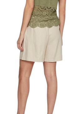 Kurze Hose Vila Jolanda Beige für Damen