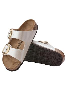 Sandalen Birkenstock Big Buckle Perlmutt für Damen.