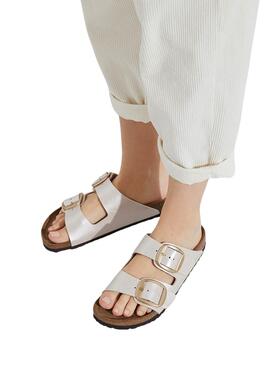 Sandalen Birkenstock Big Buckle Perlmutt für Damen.