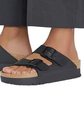 Birkenstock Arizona Plateausandalen Schwarz für Damen