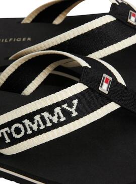 Sandalen Tommy Hilfiger Webbing Schwarz für Damen.