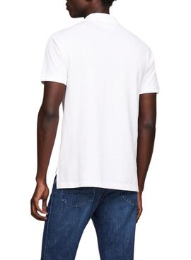 Polo Tommy Hilfiger Monotype Placket Weiß für Herren