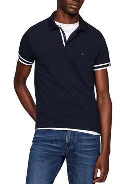 Polo Tommy Hilfiger Monotype Manschette Marineblau für Herren