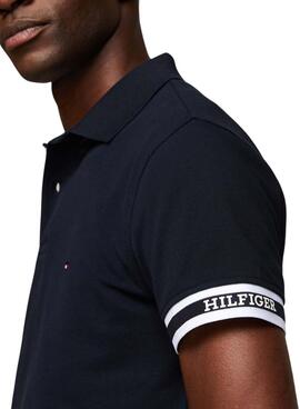 Polo Tommy Hilfiger Monotype Manschette Marineblau für Herren