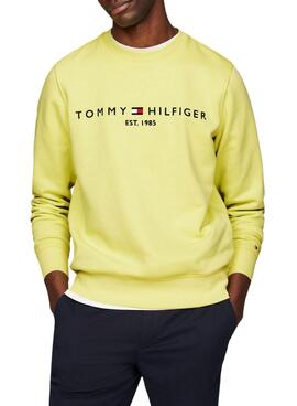 Sweatshirt Tommy Hilfiger Logo Gelb für Herren