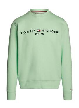 Pullover Tommy Hilfiger Logo Mintgrün für Herren