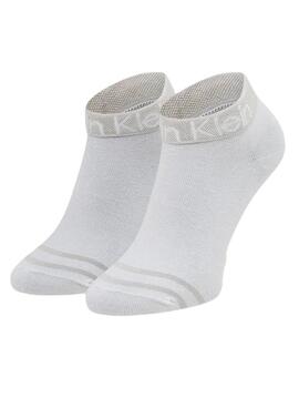 Pack Socken Calvin Klein Jeans Quarter Weiß und Grau