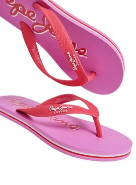 Sandalen Pepe Jeans Bay Beach Brand Rosa für Damen.