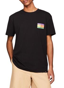 T-Shirt Tommy Jeans Summer Flag Schwarz für Herren.