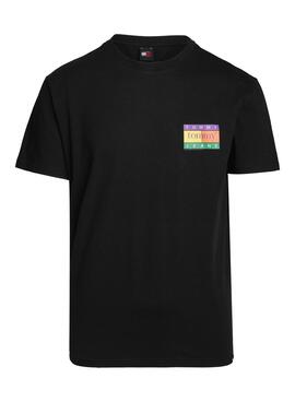 T-Shirt Tommy Jeans Summer Flag Schwarz für Herren.