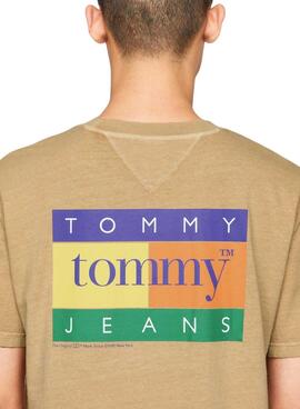 T-Shirt Tommy Jeans Summer Flag in Braun für Herren