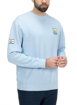 Sweatshirt El Pulpo Patch Gedruckt Blau Mann