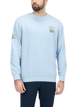 Sweatshirt El Pulpo Patch Gedruckt Blau Mann