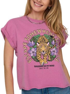 T-Shirt Only Lucinda Rosa für Damen