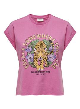 T-Shirt Only Lucinda Rosa für Damen