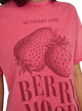 T-Shirt Only Kinna Fruit Fucsia für Damen