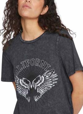 T-Shirt Vila Rock California Schwarz für Damen