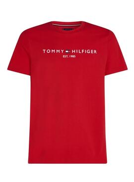 T-Shirt Tommy Hilfiger Logo Rot für Herren.
