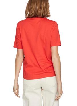 T-Shirt Vila Sybil Crochet Rot für Damen