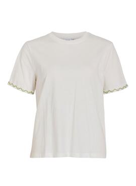 T-Shirt Vila Sybil Muster Weiß für Damen
